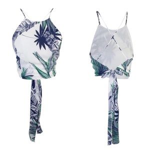 NWT Floral Halter Crop Top